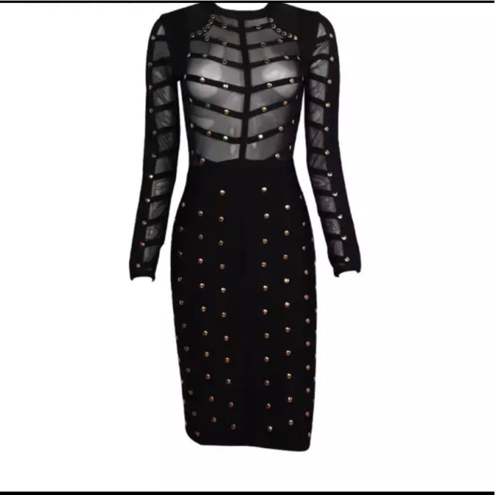 💕NWOT Sheer Studded Bandage Dress💕
